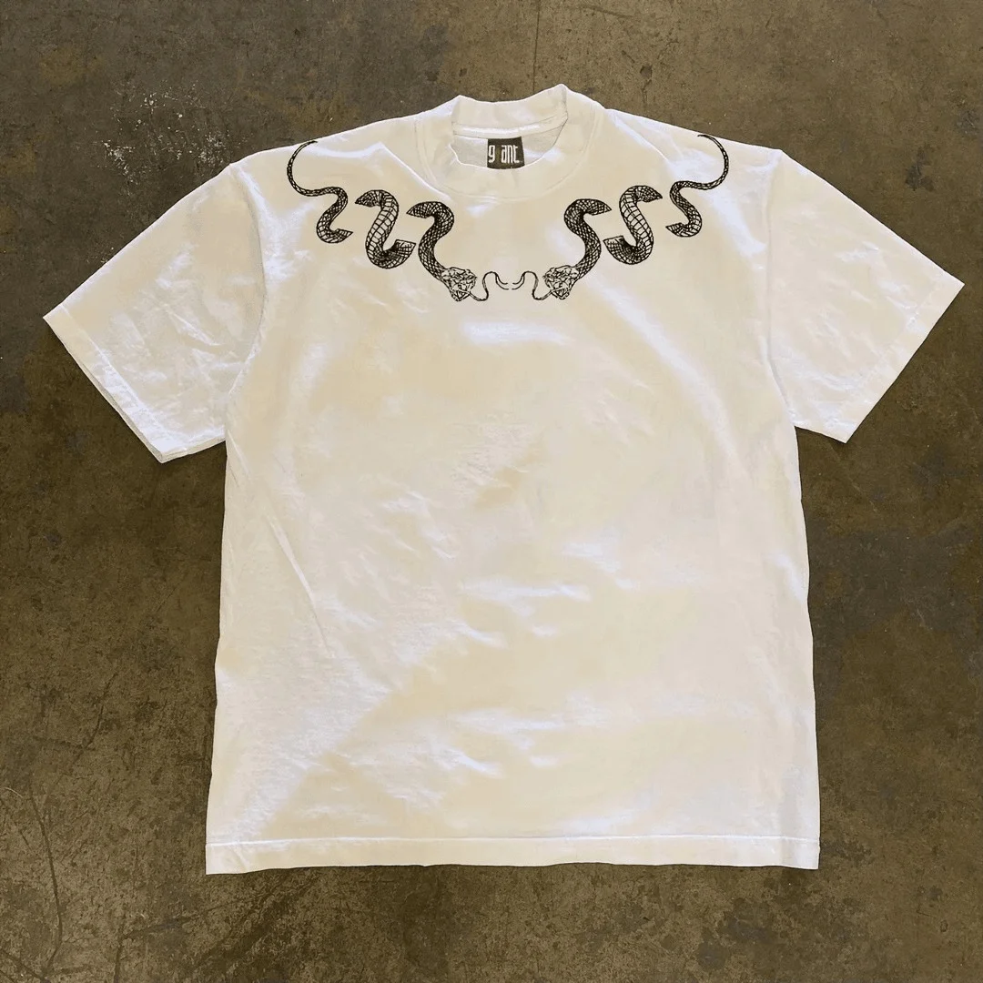 Loose Fit Cotton T-Shirt Double Thread Pure Cotton Short Sleeve Retro American Style for Couples Men Women Casual Round Neck