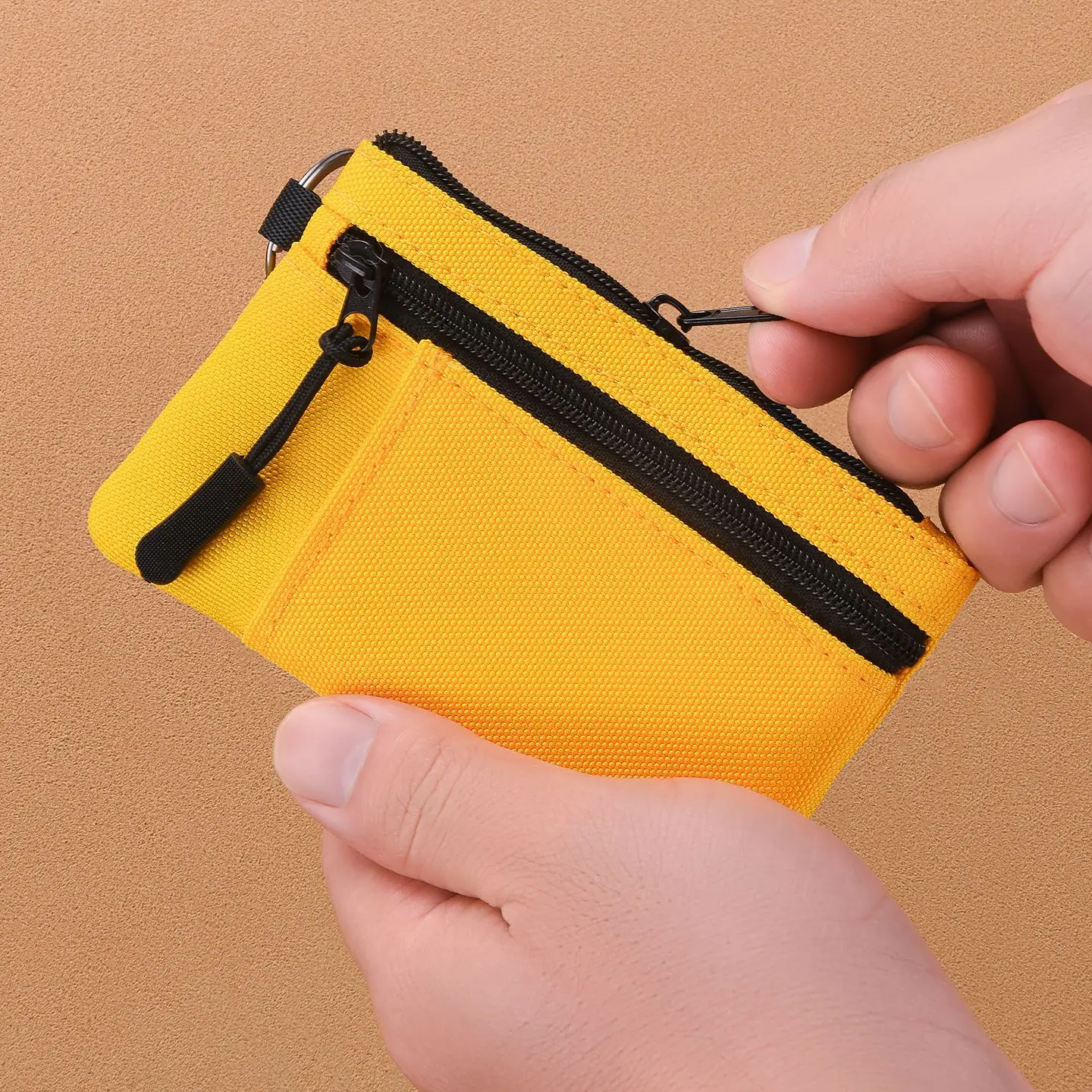 Canvas Mini Coin Purse Change Bag Multifunctional Portable Zipper Small Wallet Card Bag Outdoor Sports Key Headphone Storage Bag