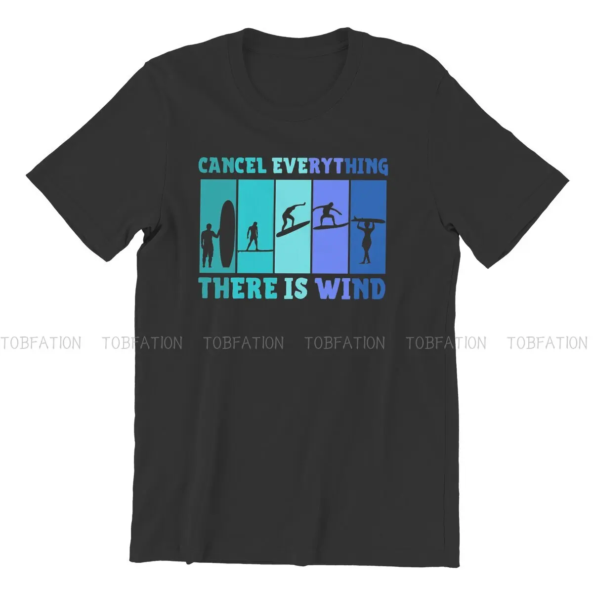 Kitesurfing Kiteboarding Kite Flysurfing Polyester TShirts Funny Surfer Cancel Everything There is Wind Cool Print Men\'s T Shirt