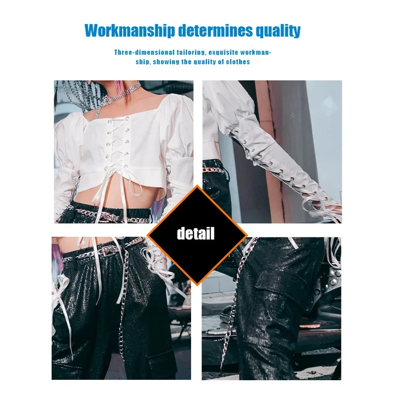 ZZL Cool Clothes for Children Children's Catwalk Suit Girls Jazz Dance Domineering K-POP Clothing Urban Dance Girl Clothes