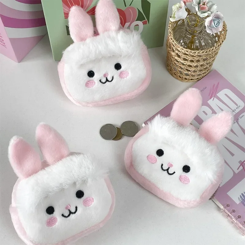 1 Piece Cute Cartoon Bunny Coin Bag Sweet Chic Korean Rabbit Earphone Lipstick Bag Portable Mini Travel Cable Line Storage Bag