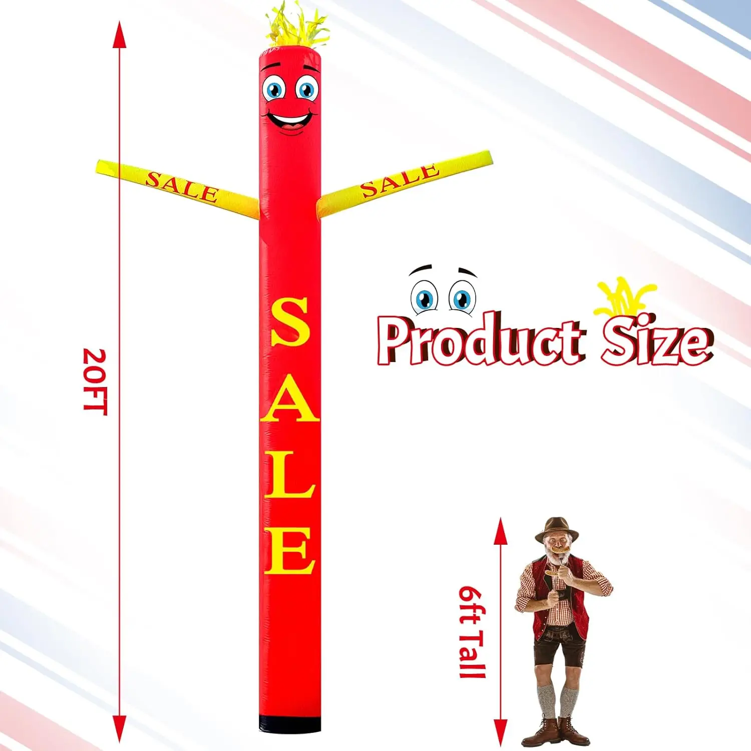 1Pcs Sale Tall Inflatable Tube Man 20 ft Air Powered Blow up Dancing Puppet Giant Wacky  (Not Include Blower)