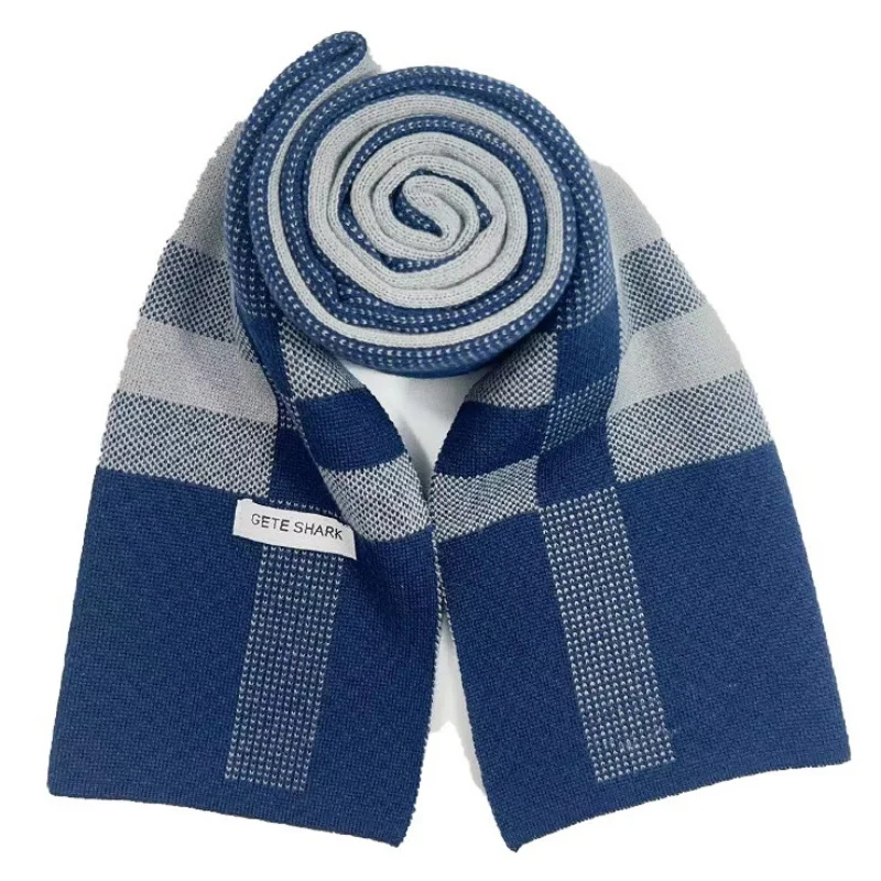 Fashion Men Plaid Knitted Scarf Autumn Winter Warm Pashmina Thicken Soft Neckerchief Business Scarves Male Accessories Bufandas