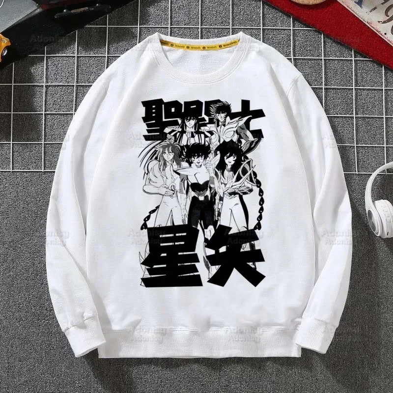 Saint Seiya Anime Manga Phoenix Hoodie Autumn Hip Hop Streetwear Men Pullover Sweatshirts Mens White Color Hoodie Male