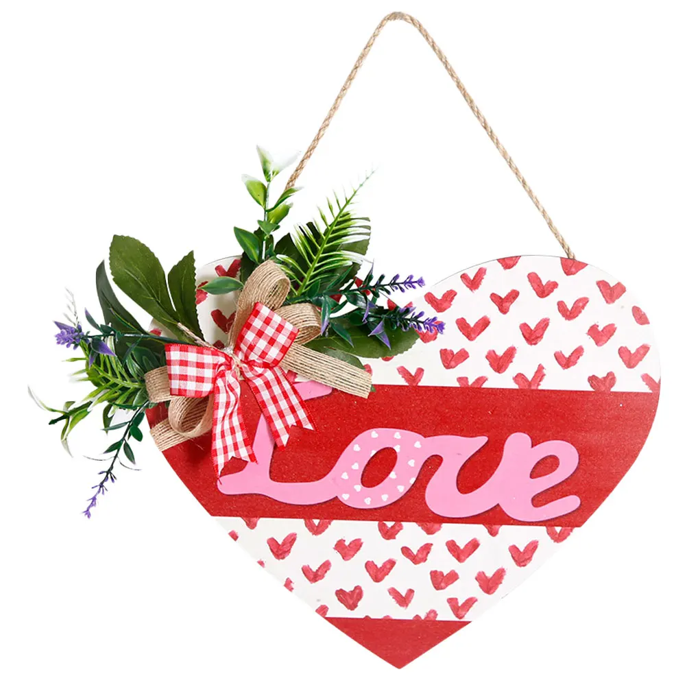 

Valentines Day Decor Heart Shaped Wooden Door Sign Hanging Front Home Party Reusable Gifts Valentine Yard Outdoor