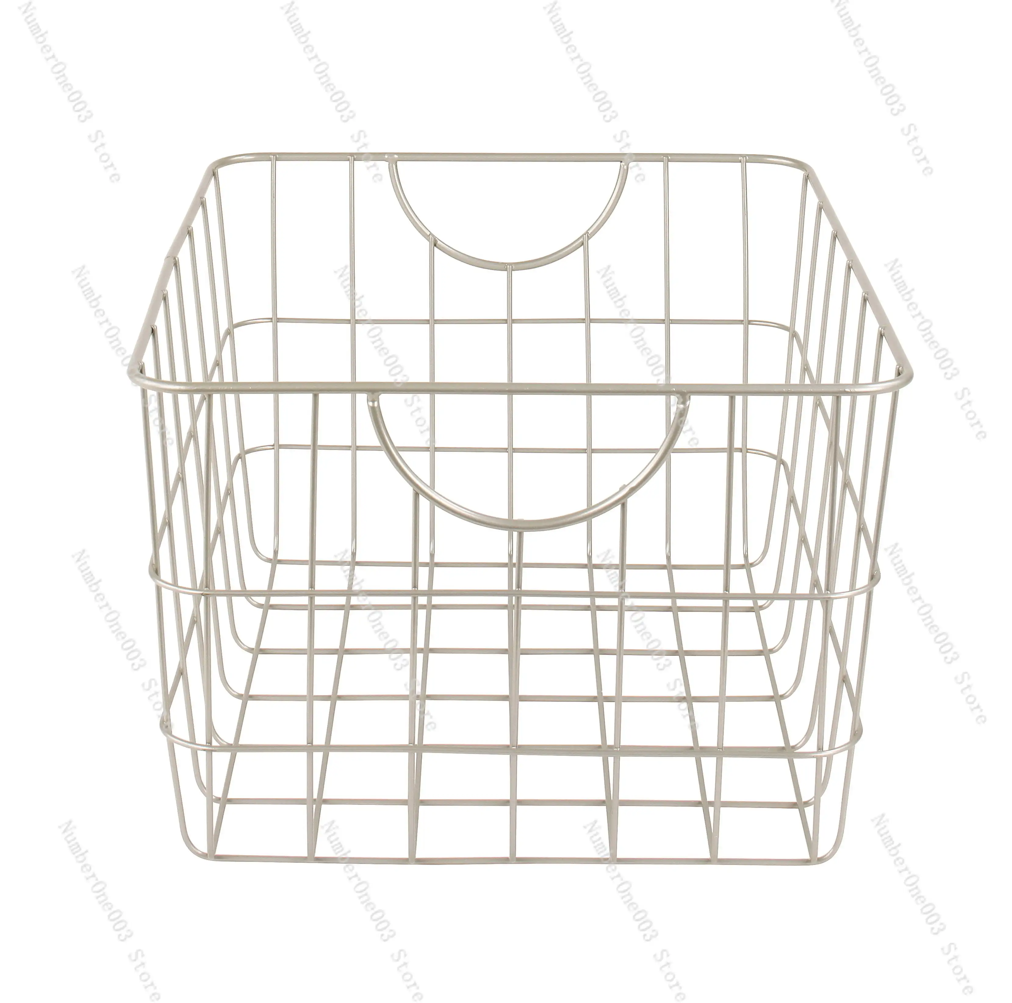 

Spectrum Diversified Steel Utility Wire Storage Basket with Curved Easy Grab Handles, Satin Nickel