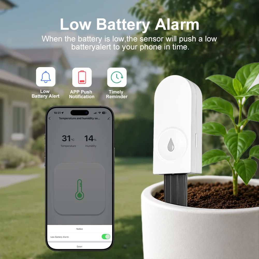 Zigbee 3.0 Soil Moisture Sensor Temperature and Humidity Thermohygrometer Garden Automation Irrigation Detector Alexa Google view 4