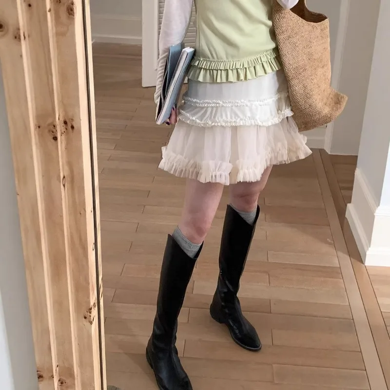 High Waist Short Skirt Women's 2026 Spring A-shaped Skirt