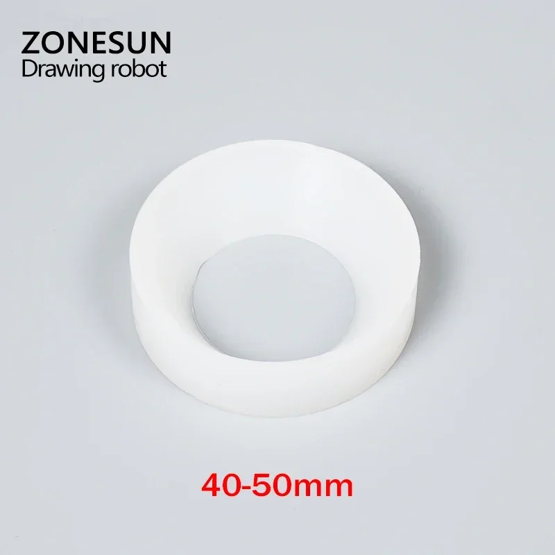 ZONESUN 실리콘 캡핑 척 10–50mm 회전식 캡핑 기계용 플라스틱 병 뚜껑 어댑터