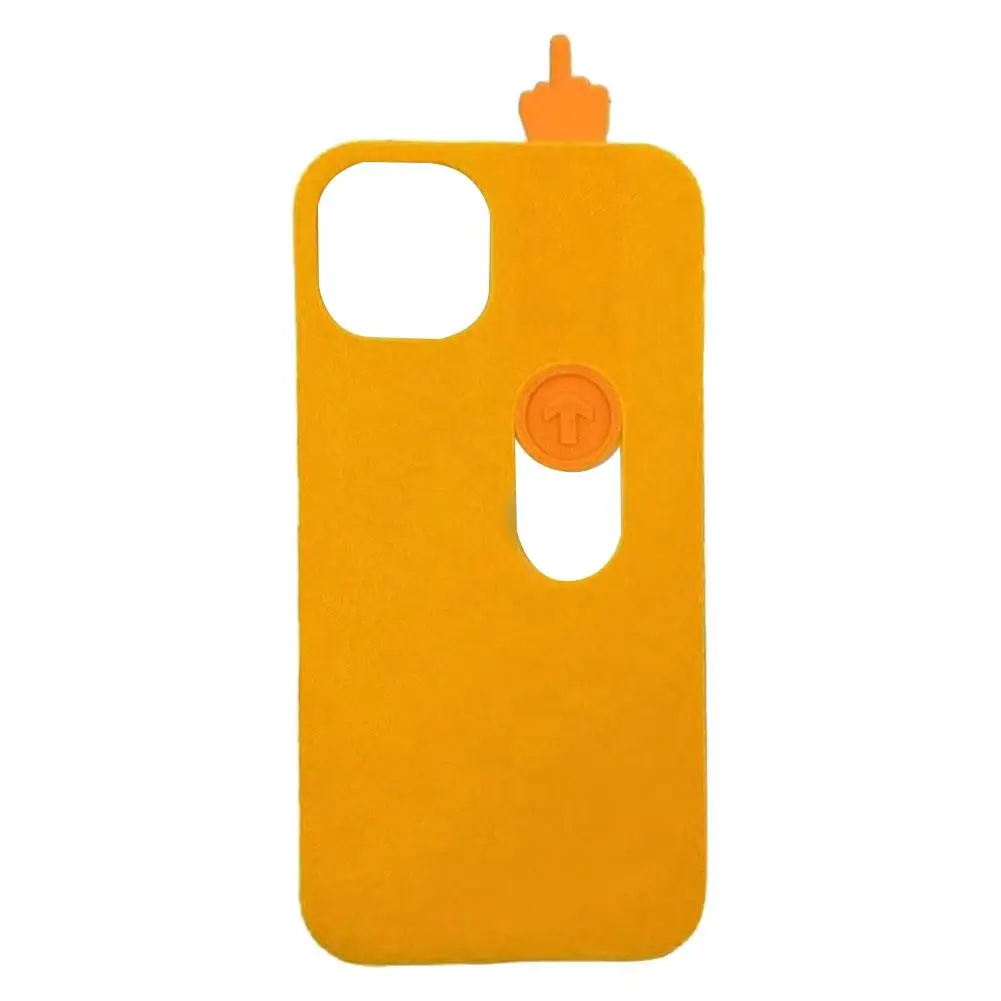 Funny Sliding Middle Finger Phone For Iphone15 Series 3d Printing Phone Anti Drop Silicone Slide Card Bag Phone K5h8