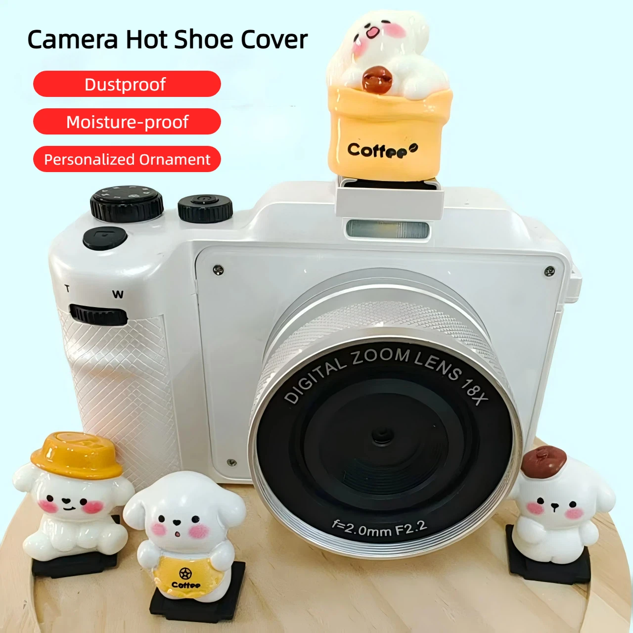 Coffee Dog Series Universal Hot Shoe Cover for Leica Q2 Q3 FujiX100V X-T5 SonyZV-1 ZV-E10 CanonEOS R5 NikonZ5 Camera Accessories