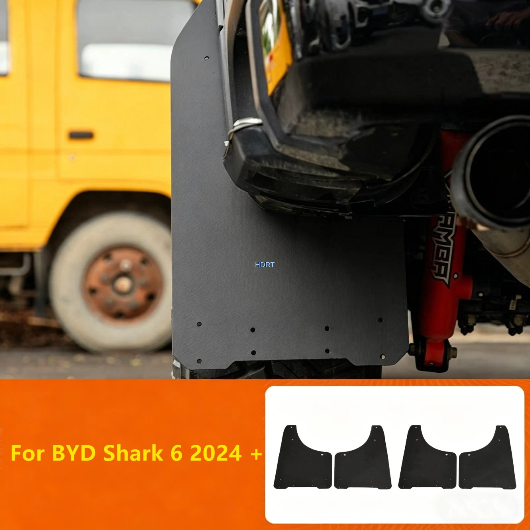 Auto-Styling Schmutzfänger für Vorder- und Hinterrad, Spritzschutz, Kotflügelverbreiterung, Abdeckung, Schutz, Dekoration, Zubehör für BYD Shark 6 2024+