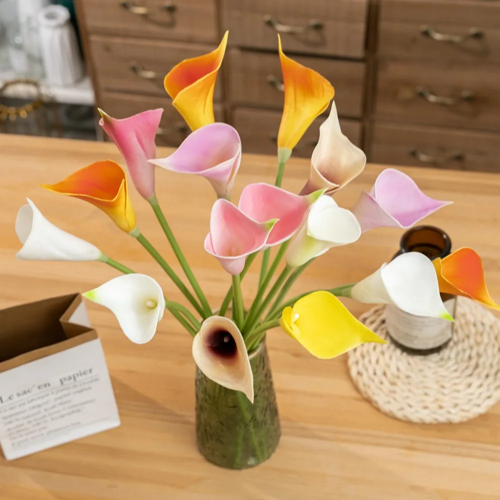10 Stück/Set Künstliche PU-Kallablumen für Wohnzimmerdekoration, Kunstblumen, Kallabouquet, Blumenarrangement für Hochzeiten – Detail 1