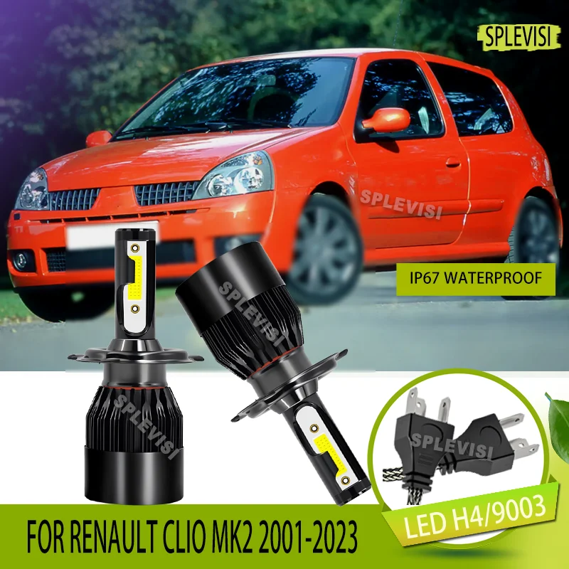 

Car H4 LED Headlight Bulbs Hi/Lo Beam 6000K For Renault Clio MK2 2001-2023 2002 2003 2004 2005 2006 2007 2008 2009 2010 2011