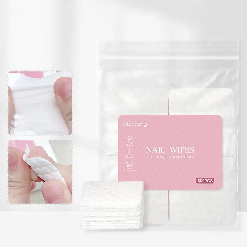 200/500 Pcs Nail Cotton Polish Remover Gel Clean Manicure Napkins Pedicure Lint-Free Wipes Cleaner Paper Pads Manicure Tool