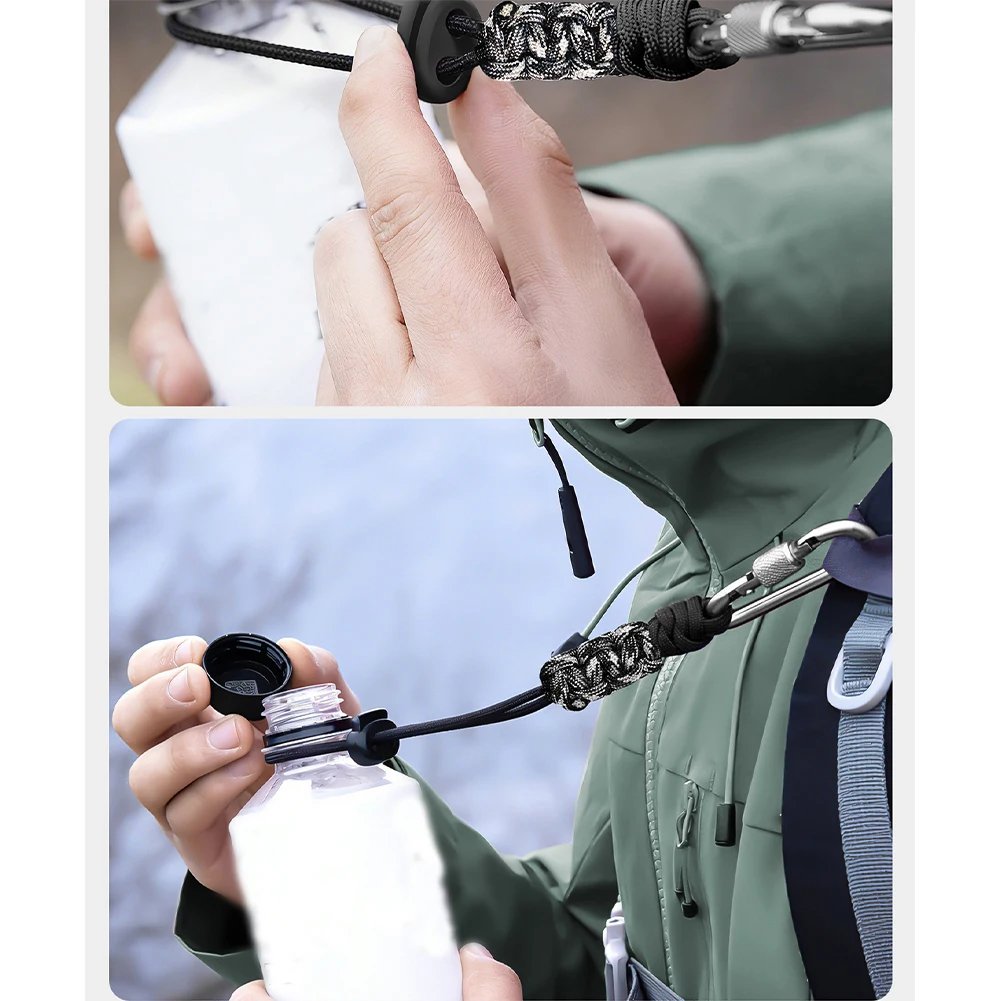 Threaded Lock Clip Water Bottle Buckle Portable Water Bottle Buckle Key Chain Anti-drop Mechanism 4MM Binding Rope