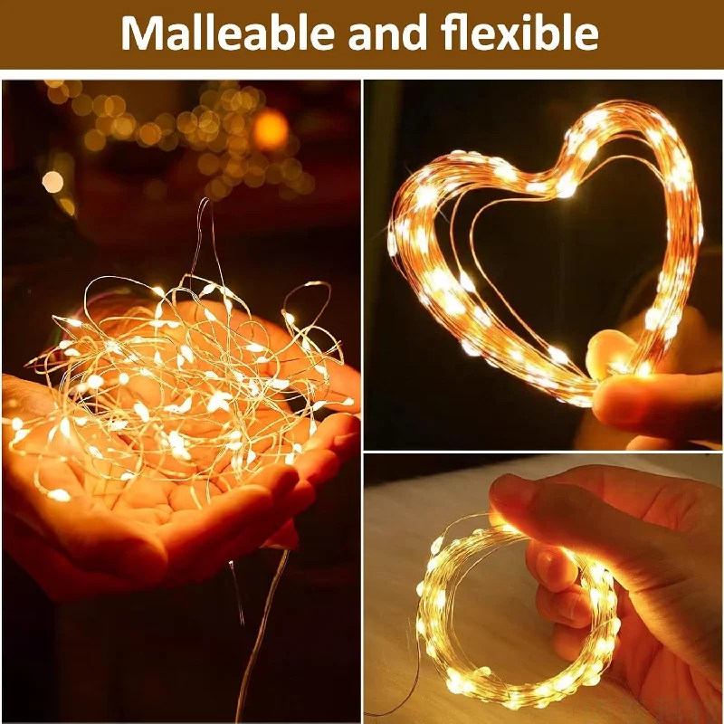 

LED Fairy Lights String Battery Copper Sliver Wire Small Micro 20-100 Xmas Party