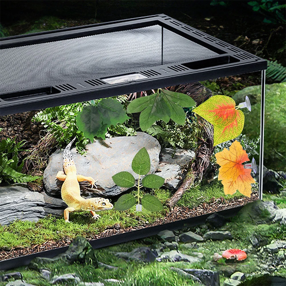 

10Pcs Artificial Reptile Plant Terrarium Simulation Decor Realistic Shape Fine Workmanship Fish Tank Decoration