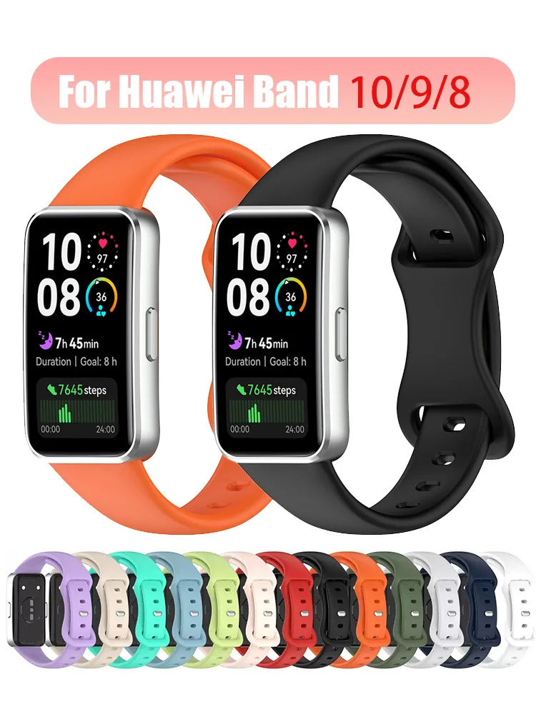 Silicone straps For Huawei Band 10/9/9 NFC Strap Accessories Replacement Sport bracelet pulseira correa for Huawei Bands 8/8NFC