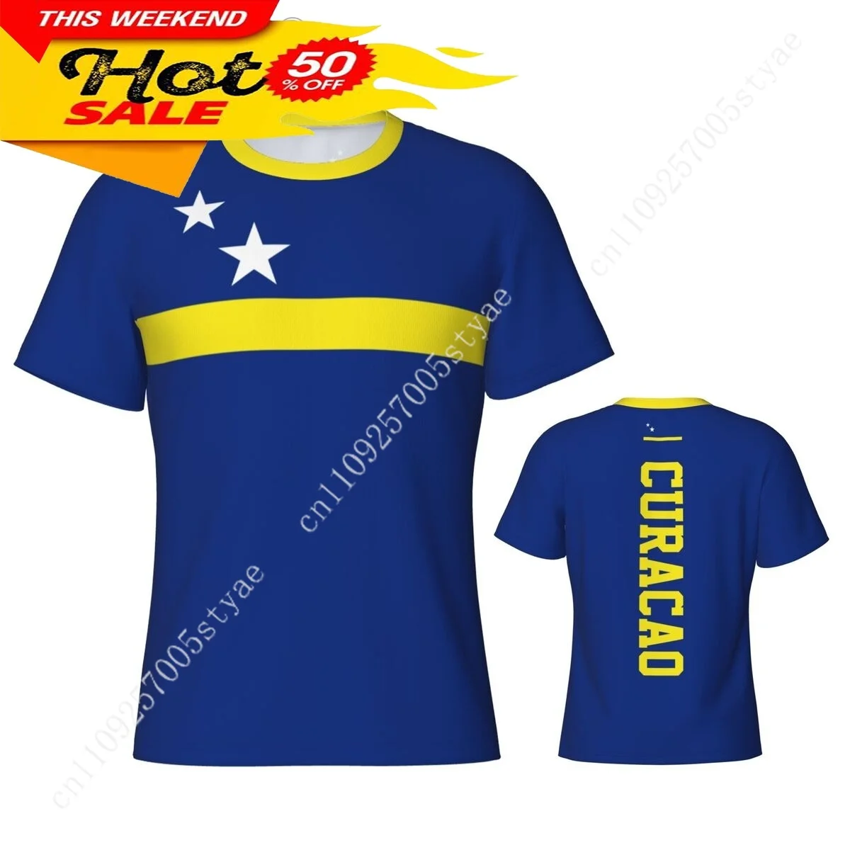 

Curacao Flag T Shirt Men Tees 3D Sports Jersey Fashion Soccer Clothes Football Fans Gift Patriotic T-shirt TShirt