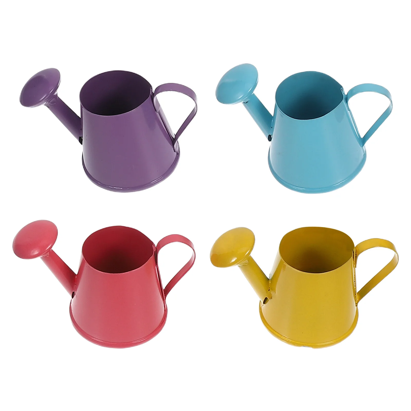

4pcs Mini Watering Can For Kids Metal Iron Portable Garden Kettle Small Flower Plant Care Tool Outdoor Indoor Colored Bonsai