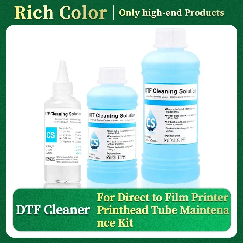 DTF Power Cleaner DTF Cleaning Solution Liquid For Direct to Film Printer Printhead Tube Maintenance Kit ( 3 Capacity Options)