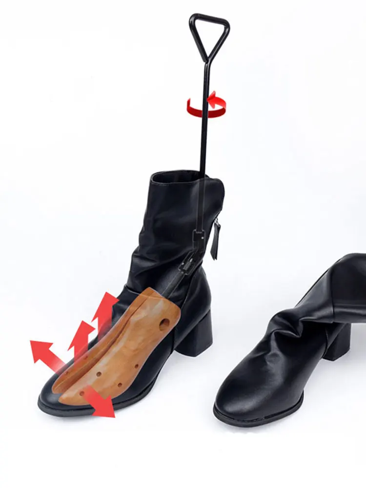 FamtiYaa 1Pcs Adjustable Wooden Shoe Stretcher for Woman Boots Expanding Footwear Lasts Shoe Tree Expander Size S/M/L