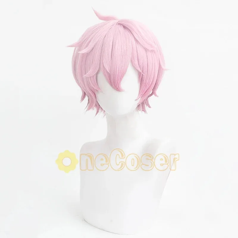 Dahlia Cosplay Wig Genshin Impact Pink Gradient Short Hair Vampire Heterochromia Fontaine Mondstadt Fiber Hair+Wig Cap