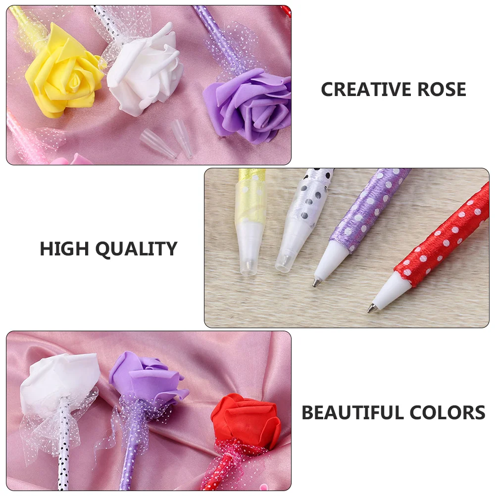 

12Pcs Rose Ballpoint Pens Creative Lovely Writing Pens for Students Kids School Supplies Smooth Gel Ink Stationery
