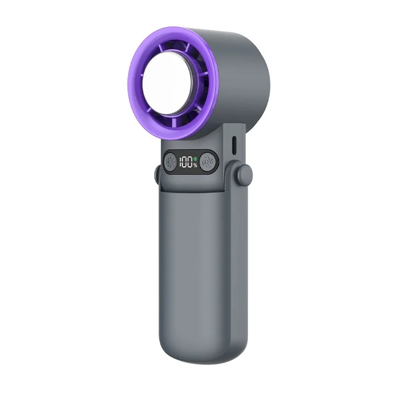 

Creative and fashionable digital display neck hanging handheld turbine high-speed folding ice compress cooling fan portable