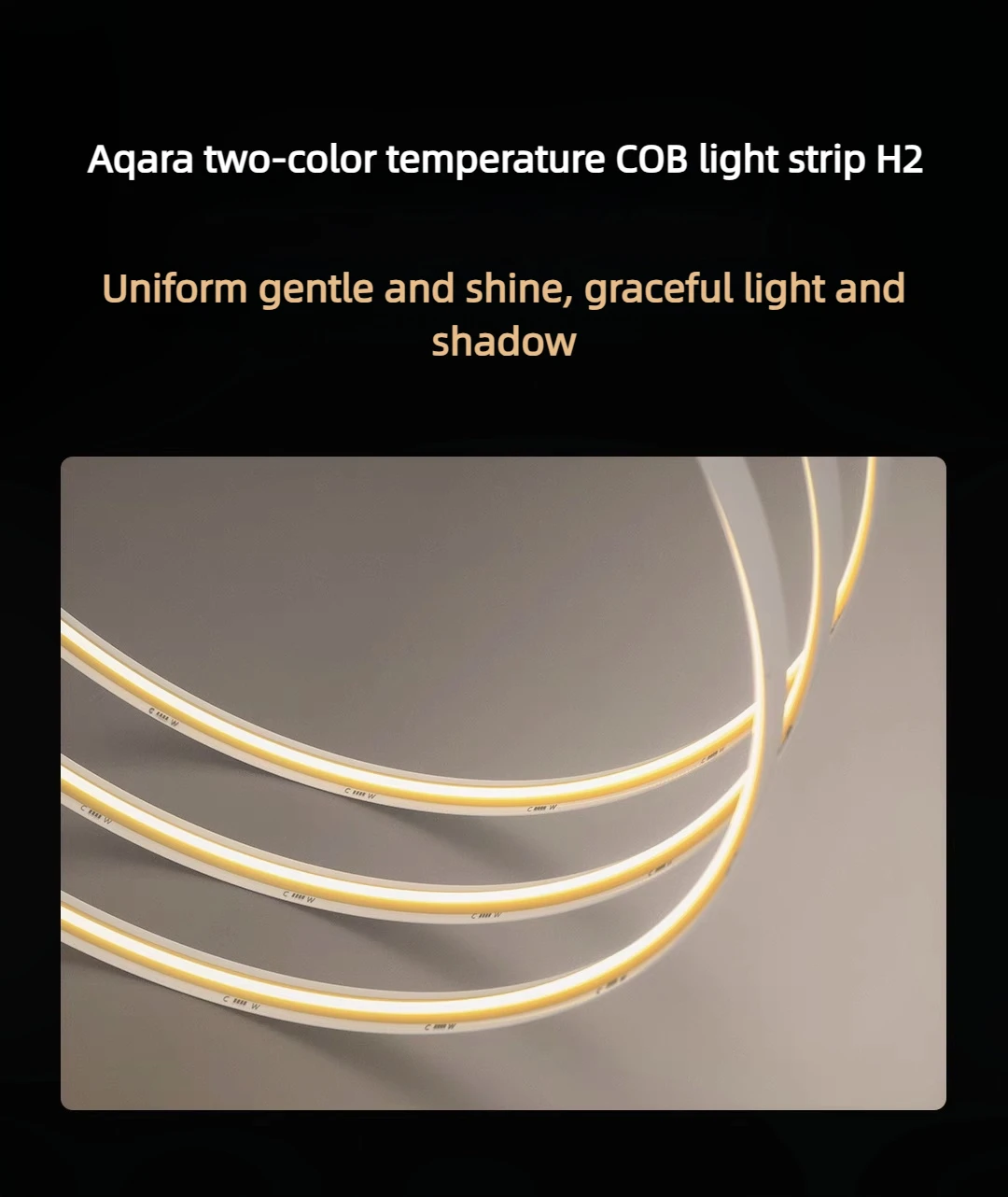 Aqara Smart COB Light Strip H2 Dual Color Temperature 2700K～6500K Adjustment Ra90 LED Home Ambient Light Decorative Light Strip