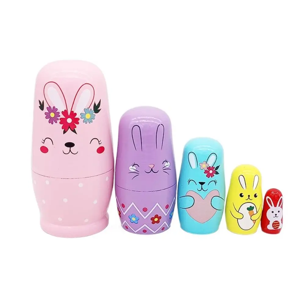 Japanese Girl Animal Matryoshka Doll Snowman Egg Shape Owl Wooden Stacking Dolls Rabbits Elephant Girls Russian Doll