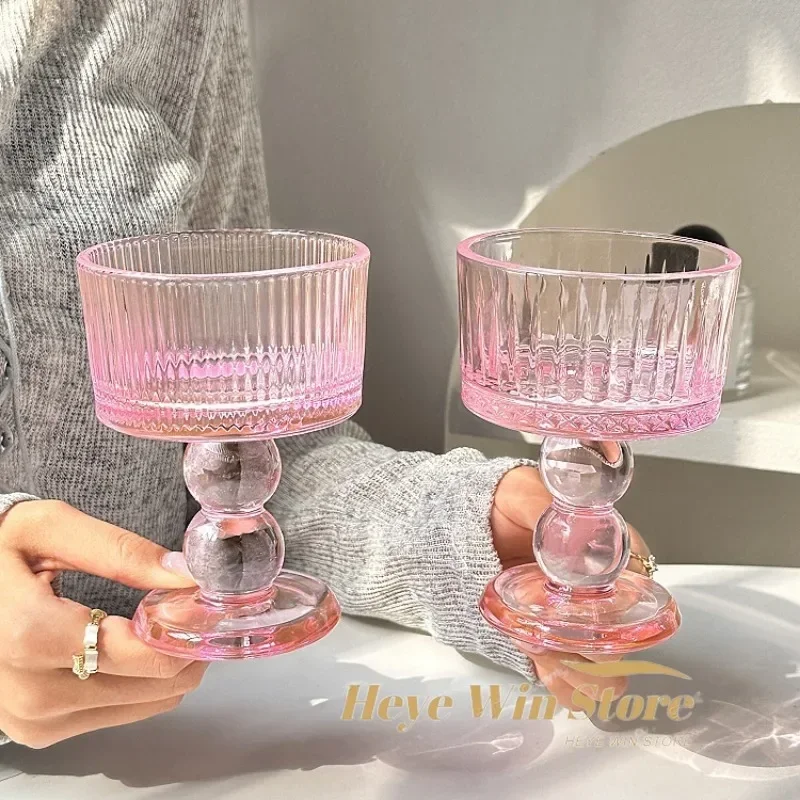 Pink Medieval Girl Powder Glasses, Whiskey Glasses, Vintage Goblets, Dessert Glasses, Juice Drinking Glass, Cocktails