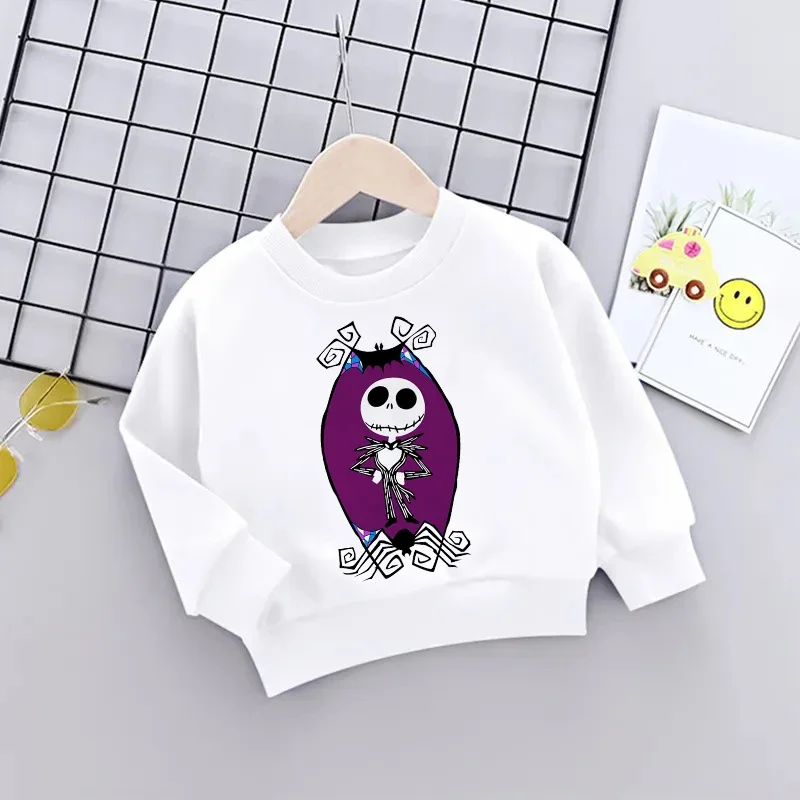 Jack Skellington Children Pullover Nightmare Before Christmas Hoodie Kid Casual Clothes Little Baby Cartoon Boy Girl Sweatshirts