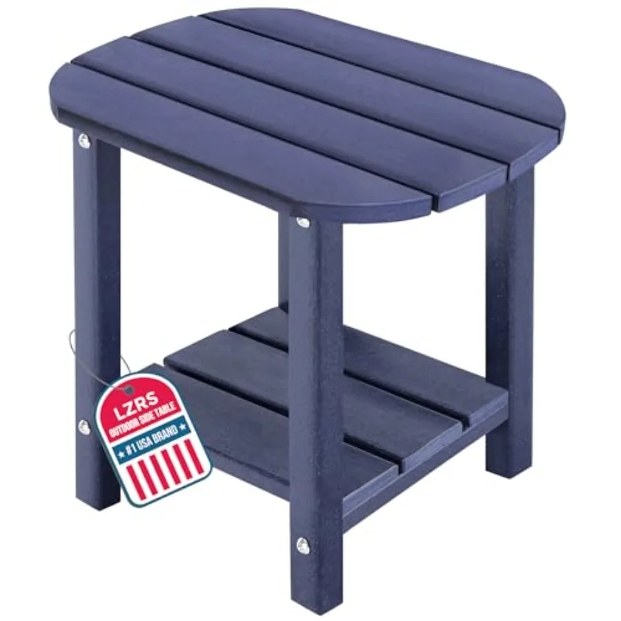 

Двухуровневый приставной столик для патио из высокопрочного HDPE с текстурой дерева, всепогодный композитный столик для уличной мебели, подходит для стульев Adirondack