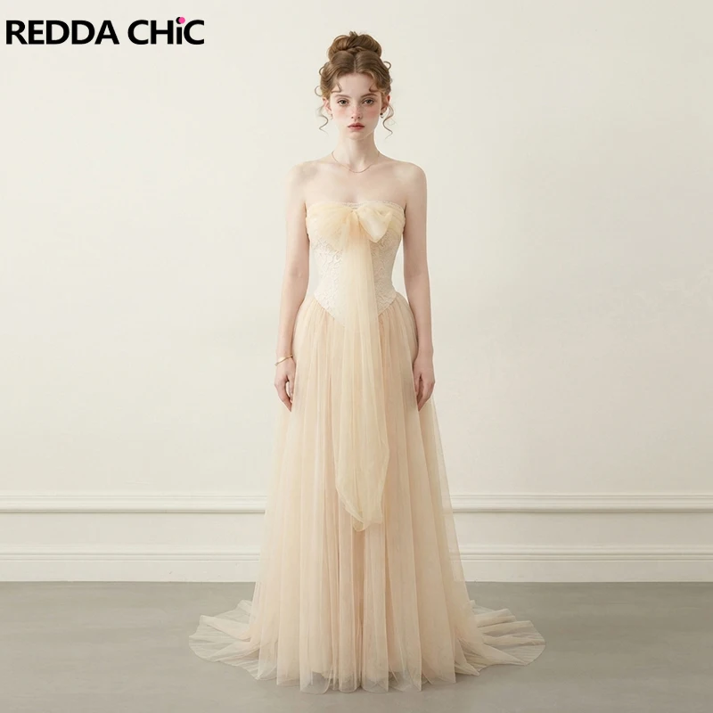 REDDACHiC Multi-way Tulle Tutu Gown Women Wedding Bridesmaid Halter Open Back Corset Lace Flowy Maxi Party Dress Elegant Costume