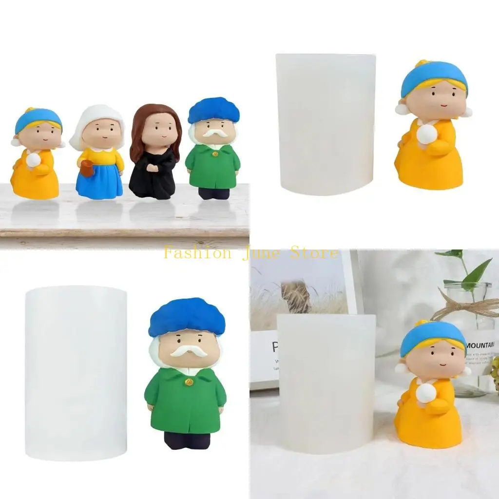 

N5KA DIY Soap Mold Mould Silicone Crafts Moulds Cartoon Character Shaped
