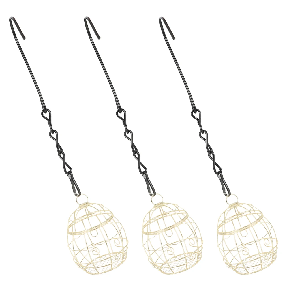 

3pcs Bird Feeder Ball Hooks Small Birds Wild Backyard Hanging Fat Ball Holder Garden Outdoor Iron Feeder For Finches Sparrows