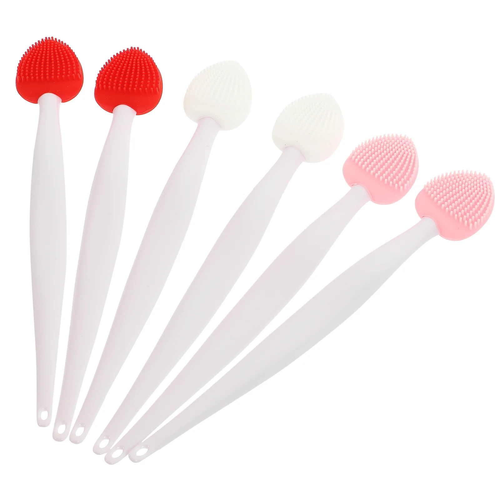 6 Pcs Manual Love Silicone Cleansing Brush Beauty Tool Nose Cleaner 6pcs Face Scrub Lip Scrubbers Silica Gel Facial Cleaning