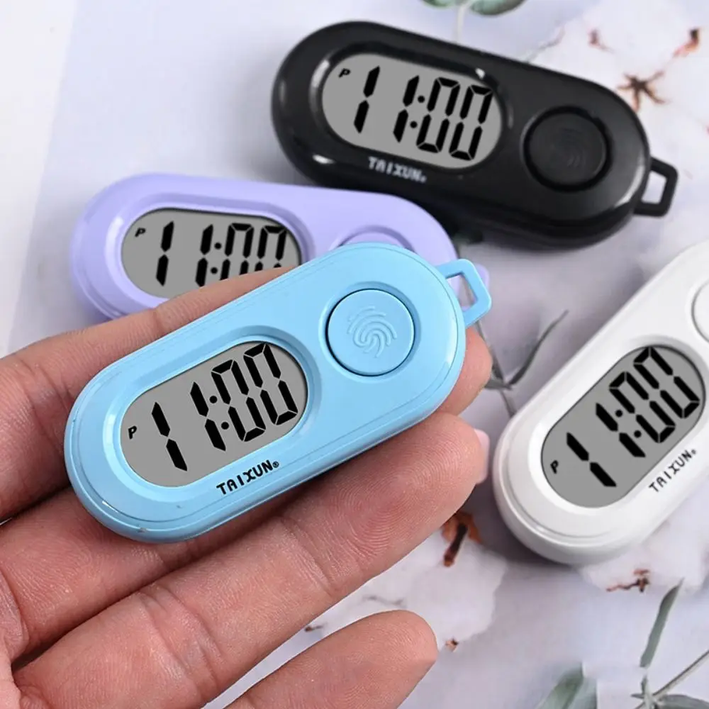 Key Display Digital Electronic Clock Keychain Table Time Display Oval Watch Electronic Watch Keyring Portable ABS