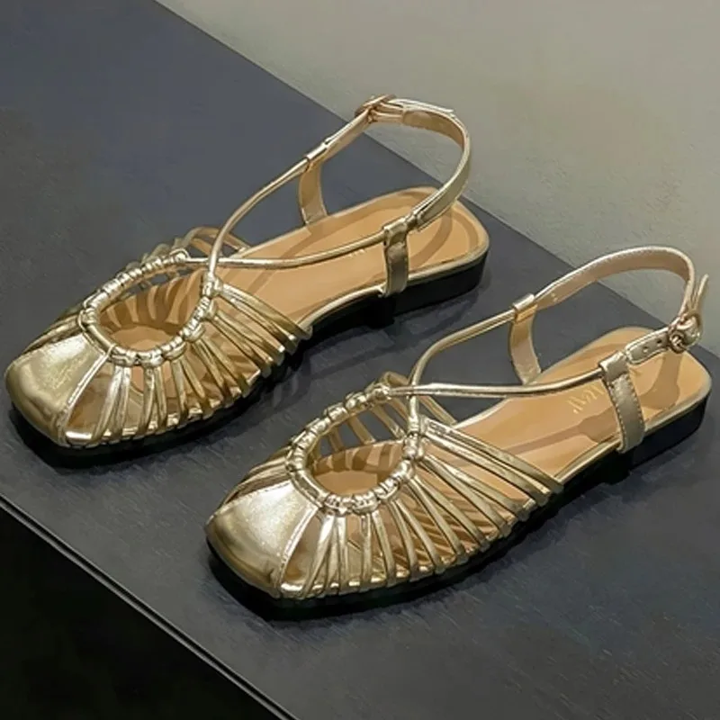 

XIHAHA Women Sandals Summer Narrow Band Roman Shoes Casual Plus Size Brand Designer Banquet Beach Gladiator Sandalias Zapato