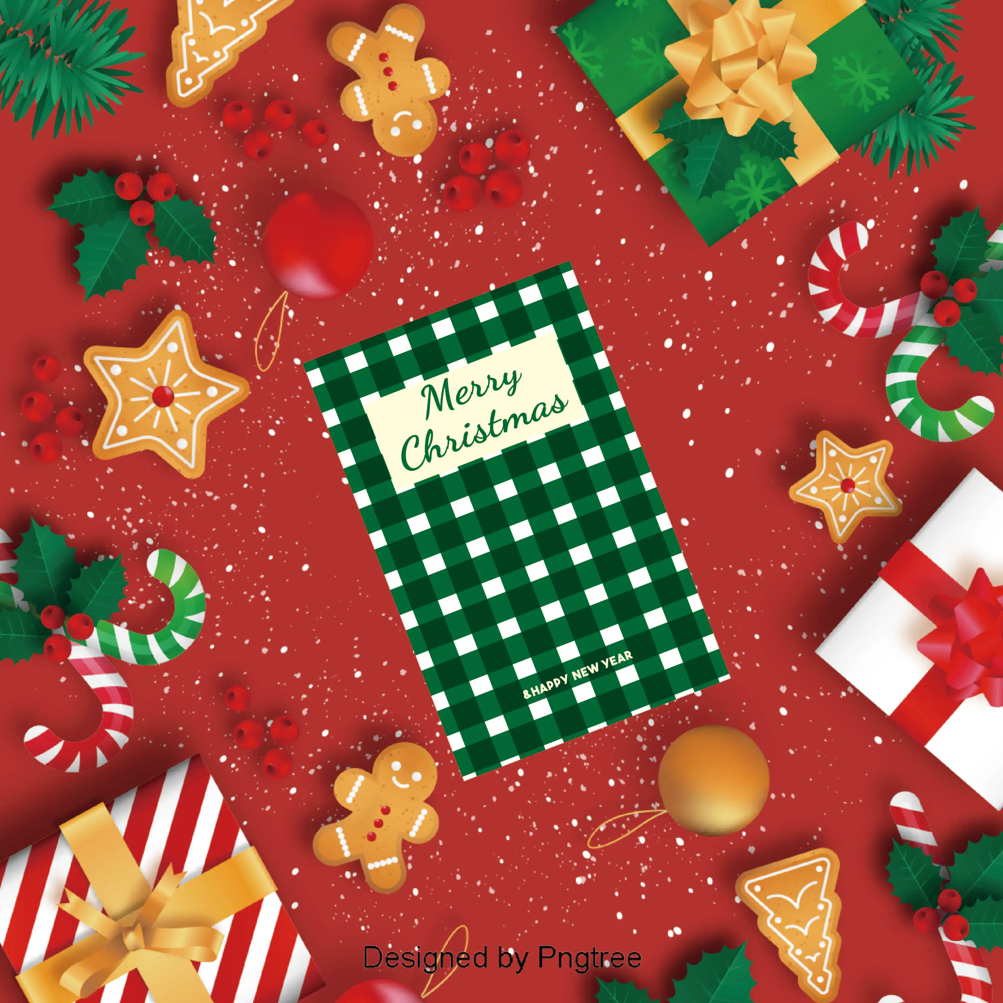Christmas Holiday Atmosphere Decorative Stickers (Christmas Series Rectangular Self-Adhesive)(200 Pieces/Roll)