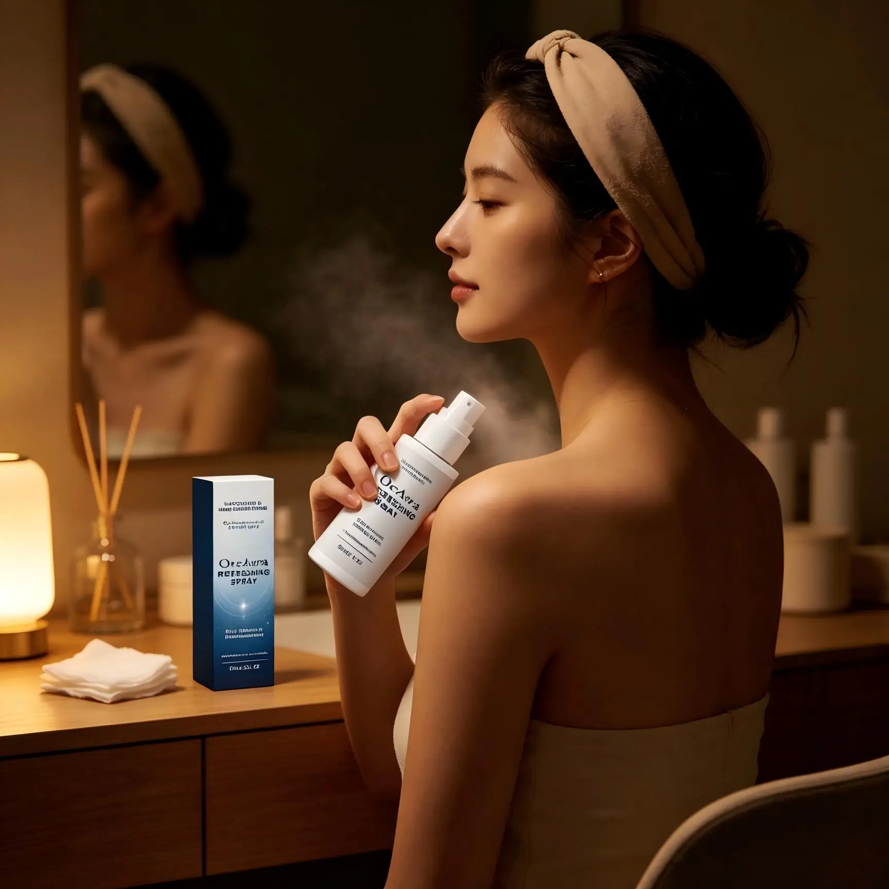 OceAura Refreshing Spray Antiperspirant for Women & Men Sensitive Skin Care Unscented Sweat Reducer Body Deodorant Spray 60ml