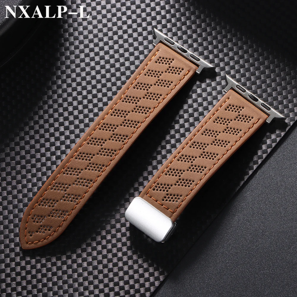 تنفس جلد البقر حزام ل سوار ساعة يد آبل Ultra2 49 مللي متر 44 مللي متر 45 مللي متر الإفراج السريع سوار ل Iwatch 8 9 7 6 5 40 مللي متر 41 مللي متر 38 مللي متر