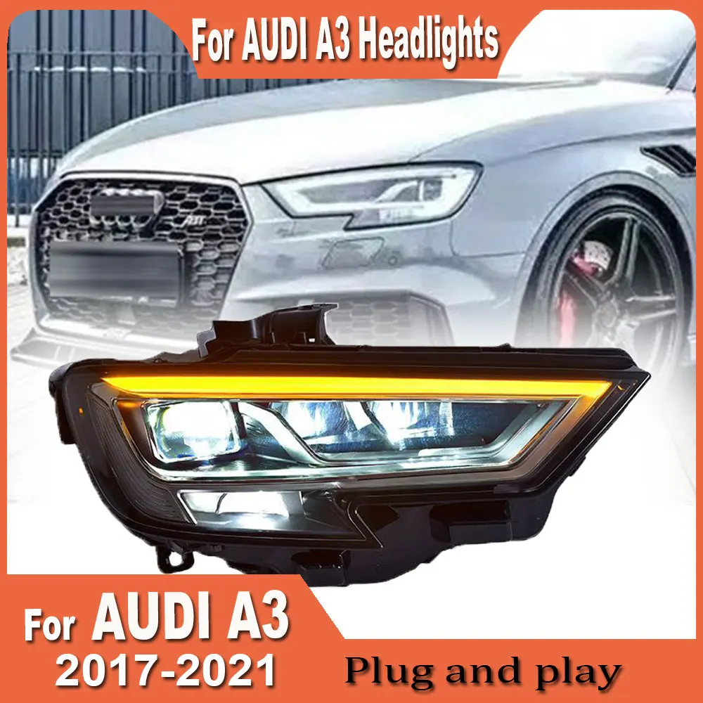 

Car Front Lights For Audi A3 Led Headlights 2017 2018 2019 2020 S3 Headlamp Upgrade High Configure Led Headlight Assembly