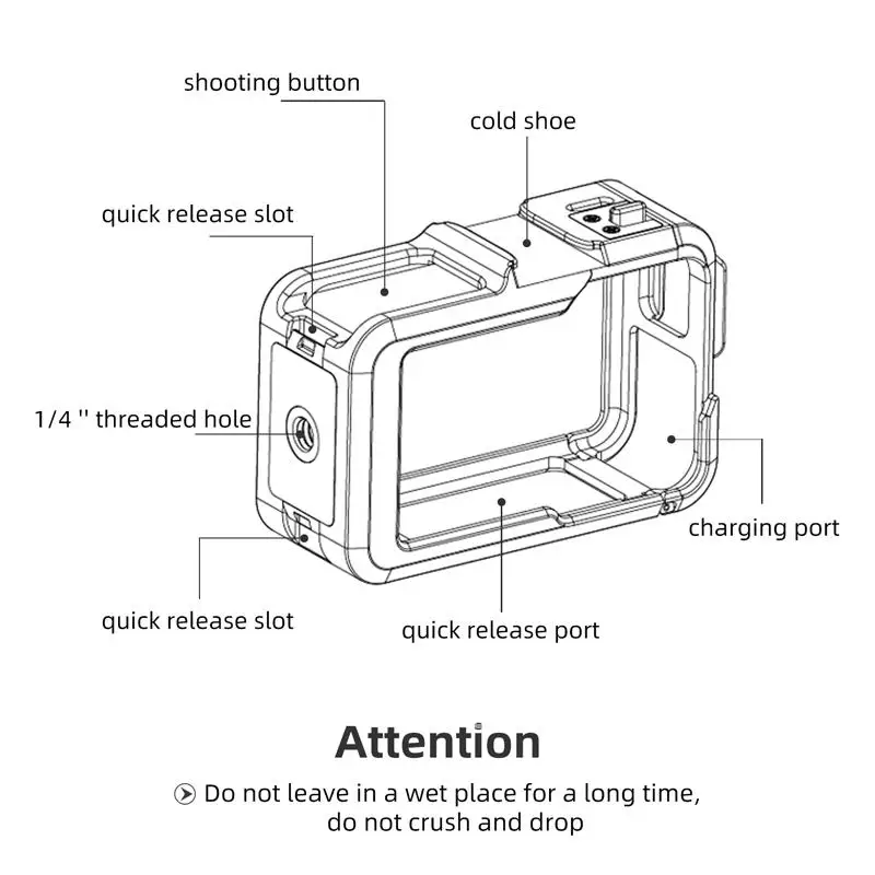 TELESIN is an accessory for DJI Osmo Action 3/4 portable metal cage protection frame for Dajiang Sports Camera