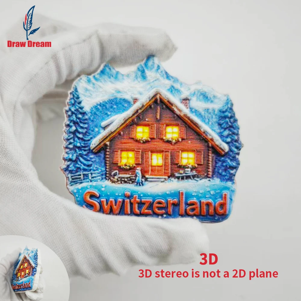 1 Stück Schweizer Kreativer 3D-geprägter Kühlschrankmagnet, Weltreise-Souvenir-Kollektion, geeignet für Heim- und Bürodekoration, personalisierter exklusiver Reise-Souvenir-Magnet, Kühlschrankmagnet,