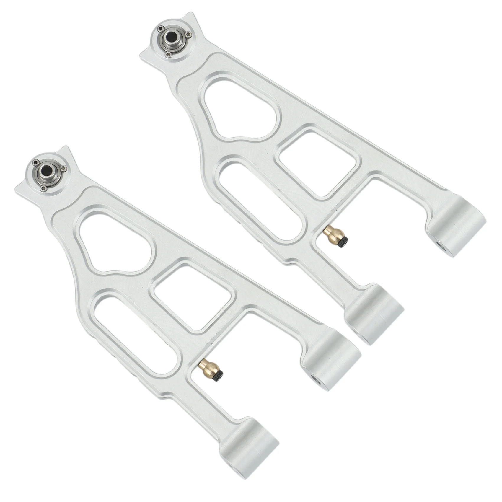 2Pcs Metal Front Lower Suspension Arm for LOSI SUPER BAJA REY 1/6 Desert Truck RC Car Upgrade Parts,Silver