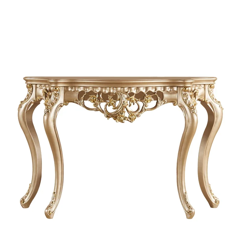 

Вход в европейском стиле, полностью деревянный вход, фойе, полукруглый стол на стену, декоративный шкаф, американская краска, ivo