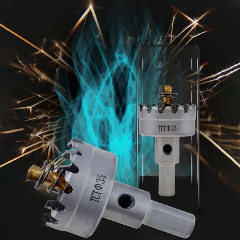 Imagem -05 - Hard Alloy Hole Saw Cortador de Broca Metal Ferro Plástico Madeira Perfuração Titânio Tct 35 mm Aço Inoxidável